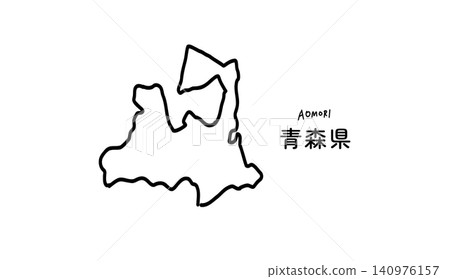 手繪的青森縣簡線地圖向量插圖。 手繪的青森縣簡線地圖向量插圖。 140976157