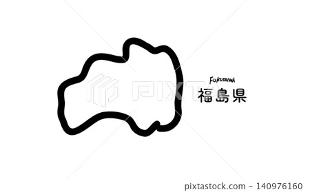 福島縣簡線地圖的手繪向量插圖。 福島縣簡線地圖的手繪向量插圖。 140976160