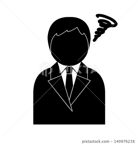 A simple pictogram of the upper body of a troubled businessman (hesitant, deep in thought, confused) A simple pictogram of the upper body of a troubled businessman (hesitant, deep in thought, confused) 140976238