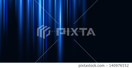 Blue beam vertical moving fast lines on dark background. 140976552