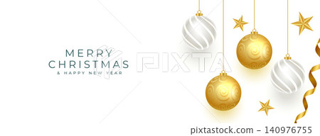 merry christmas wishes banner with hanging ball merry christmas wishes banner with hanging ball 140976755