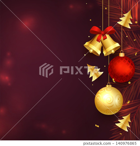 realistic xmas elements design with text space for merry christmas realistic xmas elements design with text space for merry christmas 140976865