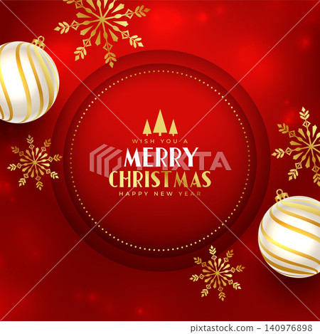 merry christmas and new eve background with bauble and snowflake design vector illustration merry christmas and new eve background with bauble and snowflake design vector illustration 140976898