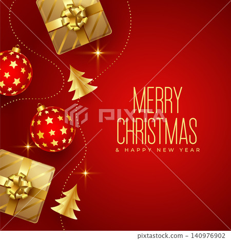 premium merry christmas event background with decorative elements vector illustration 140976902