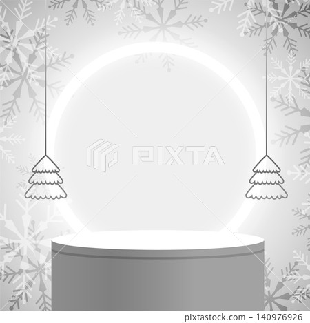 bright merry christmas grey background with 3d podium design vector illustration bright merry christmas grey background with 3d podium design vector illustration 140976926