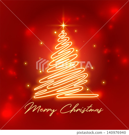 merry christmas red background with sparkling xmas tree design merry christmas red background with sparkling xmas tree design 140976940