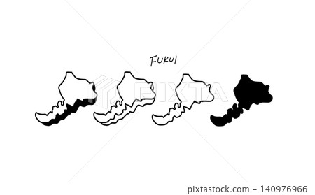 福井縣地圖的簡單線手繪向量插圖 3 福井縣地圖的簡單線手繪向量插圖 3 140976966