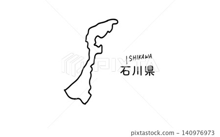 石川縣地圖的簡筆手繪向量圖 1 石川縣地圖的簡筆手繪向量圖 1 140976973