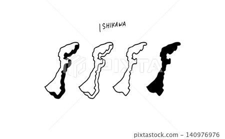 石川縣地圖的簡筆手繪向量圖 4 石川縣地圖的簡筆手繪向量圖 4 140976976