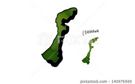 手繪的石川縣漸層色地圖向量圖。 手繪的石川縣漸層色地圖向量圖。 140976980