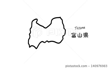 富山縣地圖的簡筆手繪向量插圖 1 富山縣地圖的簡筆手繪向量插圖 1 140976983