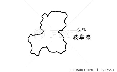 岐阜縣地圖的簡筆手繪向量插圖 1 岐阜縣地圖的簡筆手繪向量插圖 1 140976993