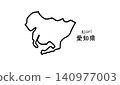 Simple line hand-drawn vector illustration of Aichi Prefecture map 1 140977003