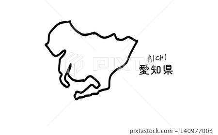 愛知縣地圖的簡筆手繪向量圖 1 愛知縣地圖的簡筆手繪向量圖 1 140977003