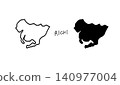 Simple line hand-drawn vector illustration of Aichi Prefecture map 2 140977004