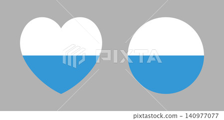 Bavaria flag heart shaped, circle icon, badge. Set of Free german State of Bavaria flag heart, round button, sticker, banner, background. Bavaria flag heart shaped, circle icon, badge. Set of Free german State of Bavaria flag heart, round button, sticker, banner, background. 140977077