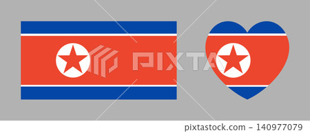 North Korea flag heart, rectangle icon. Set of rectangular, heart shaped National flag of North Korea badge. Flag button, sticker, background. North Korea flag heart, rectangle icon. Set of rectangular, heart shaped National flag of North Korea badge. Flag button, sticker, background. 140977079
