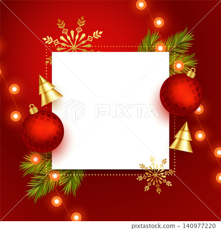 realistic xmas elements design with image space for merry christmas vector illustration realistic xmas elements design with image space for merry christmas vector illustration 140977220