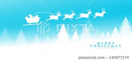 merry christmas festive celebration banner with flying santa sleigh design merry christmas festive celebration banner with flying santa sleigh design 140977274