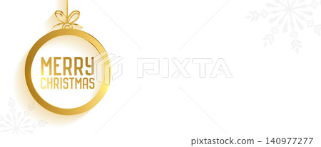 merry christmas eve snowflake wallpaper with hanging golden bauble 140977277