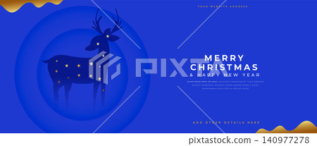 merry christmas and new year eve celebration banner with reindeer design merry christmas and new year eve celebration banner with reindeer design 140977278