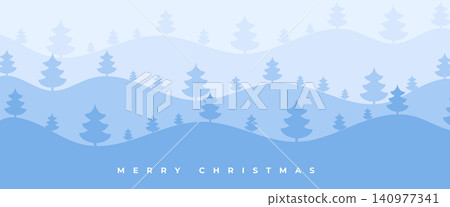 merry christmas winter season banner with xmas tree decor merry christmas winter season banner with xmas tree decor 140977341