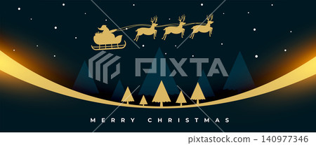 merry christmas eve invitation banner with flying santa sleigh merry christmas eve invitation banner with flying santa sleigh 140977346