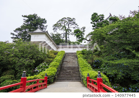 Odawara Castle Ruins Park during the rainy season Odawara Castle Ruins Park during the rainy season 140977445