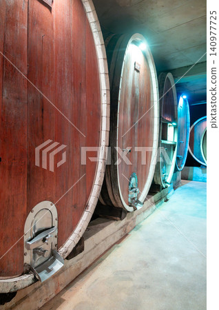 Moody Corridor Oak Casks Blue Green Light Cinematic Moody Corridor Oak Casks Blue Green Light Cinematic 140977725