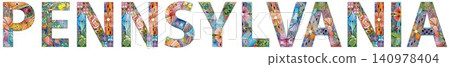 Word Pennsylvania. Vector object for decoration Word Pennsylvania. Vector object for decoration 140978404
