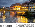 Glowing Waterfront Restaurant Golden Reflections Canal 140978585