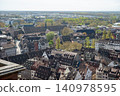 Aerial Rooftops With Budding Trees Warm Spring Light 140978595
