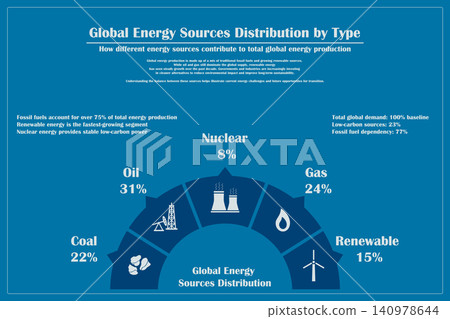 Flat vector illustration showing the process of energy distribution from power plants and renewable sources through high-voltage lines to homes and city buildings. Flat vector illustration showing the process of energy distribution from power plants and renewable sources through high-voltage lines to homes and city buildings. 140978644
