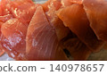 Fresh tuna sashimi: Close-up of Japanese food ingredients 140978657