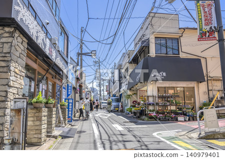 Urban landscape of Setagaya Ward, Tokyo: Shopping streets around Yamashita Station and Gotokuji Station. 140979401
