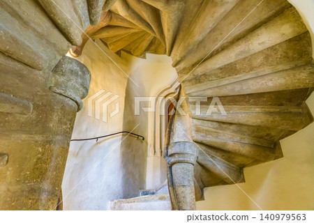 Graz, Austria: A UNESCO World Heritage Site, Graz Castle, and its famous double helix staircase. 140979563