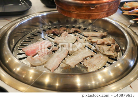 grilled pork , grilled pork in the oven or Korean barbecue or Korean pork in the oven grilled pork , grilled pork in the oven or Korean barbecue or Korean pork in the oven 140979633