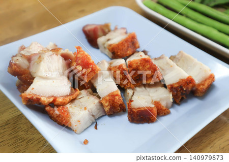 grilled pork , pork steak or sliced pork or belly of pork grilled pork , pork steak or sliced pork or belly of pork 140979873