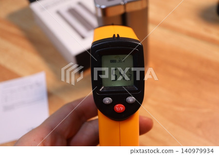 Digital Thermometer Displaying 54.3??C Temperature Reading Digital Thermometer Displaying 54.3??C Temperature Reading 140979934