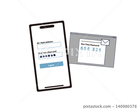 An illustration showing how to log in by entering a one-time password received via email. An illustration showing how to log in by entering a one-time password received via email. 140980378