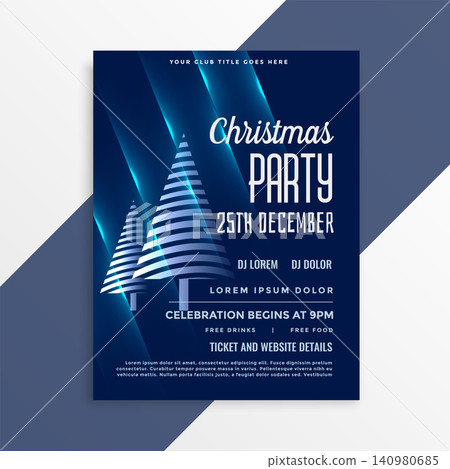 shiny blue christmas party flyer template shiny blue christmas party flyer template 140980685