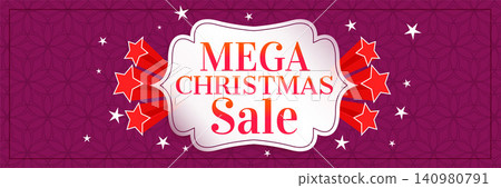 mega christmas sale banner with stars mega christmas sale banner with stars 140980791