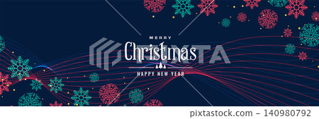 elegant christmas snowflakes banner design 140980792