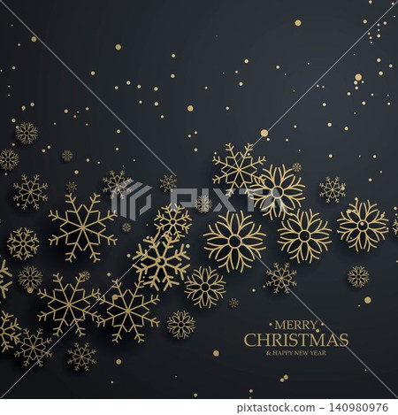 awesome black background with gold snowflakes for merry christmas awesome black background with gold snowflakes for merry christmas 140980976