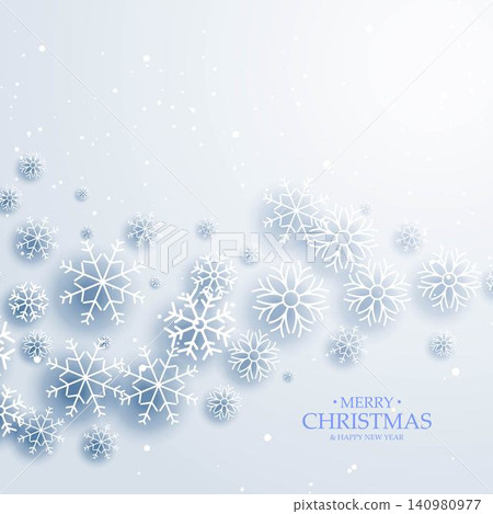 elegant white background with flowing snowflakes. Merry christmas winters greeting elegant white background with flowing snowflakes. Merry christmas winters greeting 140980977