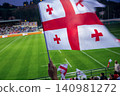 Flag of Georgia on competetion on stadium (soccer ot Rugby or) 140981272