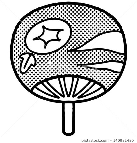 可愛的粉絲圖示(單色),可用於信件中。 可愛的粉絲圖示(單色),可用於信件中。 140981480