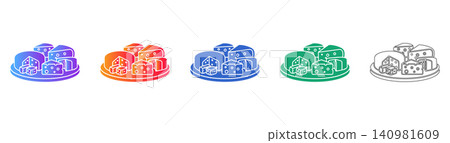 Assorted Cheese Platter Icons Assorted Cheese Platter Icons 140981609