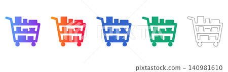 Shopping Cart Delivery Icons Shopping Cart Delivery Icons 140981610