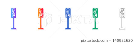 Hand Sanitizer Station Icon Set Hand Sanitizer Station Icon Set 140981620